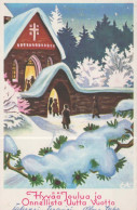 Neujahr Weihnachten KIRCHE Vintage Ansichtskarte Postkarte CPSMPF #PKD544.A - Nouvel An