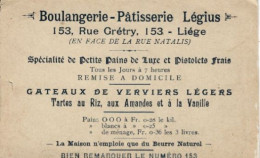 LEGIUS : Boulanderie - Pâtisserie -  à Liège - Carte Fantaisie Dame  Aux Rameaux De Fleurs. - Advertising