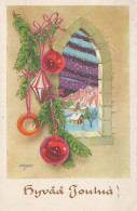 Bonne Année Noël Vintage Carte Postale CPSMPF #PKD488.A - Nouvel An