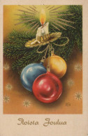 Buon Anno Natale CANDELA Vintage Cartolina CPSMPF #PKD032.A - New Year