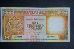 (Tv) 1991 HONG KONG OLD ISSUE - HSBC 1000 DOLLARS #CC503883 - Hong Kong