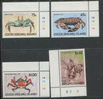 Cocos (Keeling) Islands:Unused Stamps Serie Crabs, 1990, MNH, Corners - Schalentiere
