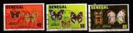 - SENEGAL - 1982 - YT N° 566 + 568 / 569 - Oblitérés - Papillons - Sénégal (1960-...)