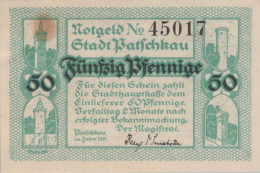 50 PFENNIG 1921 Stadt PATSCHKAU Oberen Silesia DEUTSCHLAND Notgeld #PD546 - [11] Emisiones Locales