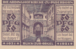 50 PFENNIG 1921 Stadt PADERBORN Westphalia UNC DEUTSCHLAND Notgeld #PB420 - [11] Emisiones Locales