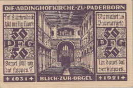 50 PFENNIG 1921 Stadt PADERBORN Westphalia UNC DEUTSCHLAND Notgeld #PH283 - Lokale Ausgaben