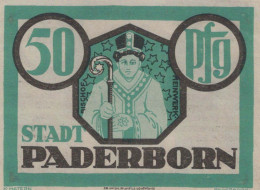 50 PFENNIG 1921 Stadt PADERBORN Westphalia DEUTSCHLAND Notgeld Banknote #PG242 - [11] Emisiones Locales