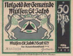 50 PFENNIG 1921 Stadt MÜLSEN-SANKT JAKOB Saxony UNC DEUTSCHLAND Notgeld #PH893 - [11] Emissions Locales
