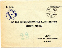 ALLEMAGNE. 1941. " OFLAG  XVIII A ". E.F.R. ROTEN KREUZ SUISSE. CENSURE. - Lettres & Documents