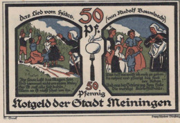 50 PFENNIG 1921 Stadt MEININGEN Thuringia UNC DEUTSCHLAND Notgeld #PI730 - [11] Lokale Uitgaven