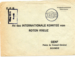 ALLEMAGNE. 1941. " OFLAG  XIII A ". E.F.R. ROTEN KREUZ SUISSE. CENSURE. - Covers & Documents