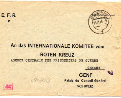 ALLEMAGNE. 1944. " E.F.R. 2".  ROTEN KREUZ SUISSE. CENSURE "d". - Lettres & Documents