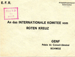 ALLEMAGNE. 1941. " OFLAG  X D ". E.F.R. ROTEN KREUZ SUISSE. CENSURE. - Covers & Documents