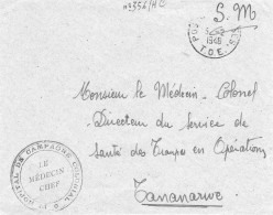 MADAGASCAR. 1948. (INSURRECTION)."SERVICE DE SANTE-1er HOPITAL DE CAMPAGNE COLONIAL." - Brieven En Documenten
