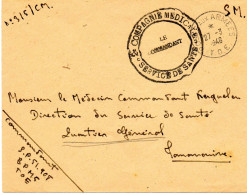 MADAGASCAR. 1948. (INSURRECTION)."SERVICE DE SANTE-2eme COMPAGNIE MEDICALE." - Briefe U. Dokumente