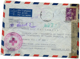 SUISSE-ARGENTINE.1943.COMITE D'AIDE PRISONNIERS FRANCAIS BERNE. L.REC. CENSURES - Postmark Collection