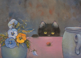 GATTO KITTY Animale Vintage Cartolina CPSM #PAM630.IT - Cats