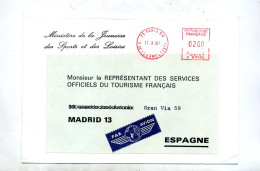 Lettre Machine Paris 64 Entete Ministere Sports - Mechanical Postmarks (Other)