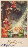 ANGELO Buon Anno Natale Vintage Cartolina CPSMPF #PAG704.IT - Anges