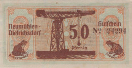 50 PFENNIG 1922 Stadt NEUMÜHLEN-DIETRICHSDORF UNC DEUTSCHLAND #PH161 - [11] Emissions Locales