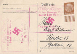 DR Karte EF Minr.513 Propagandast Mähr.-Ostrau 14.3.39 Gel. Nach Breslau - Lettres & Documents