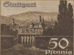 50 PFENNIG 1921 Stadt STUTTGART Württemberg UNC DEUTSCHLAND Notgeld #PC436 - [11] Local Banknote Issues