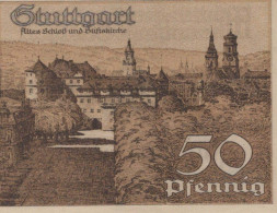 50 PFENNIG 1921 Stadt STUTTGART Württemberg UNC DEUTSCHLAND Notgeld #PC427 - Lokale Ausgaben