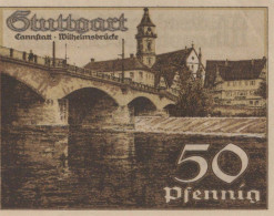 50 PFENNIG 1921 Stadt STUTTGART Württemberg UNC DEUTSCHLAND Notgeld #PC422 - Lokale Ausgaben