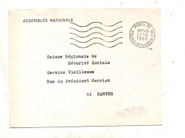 Lettre Flamme Muette Paris 31 Entete Assemblée Nationale - Mechanical Postmarks (Advertisement)
