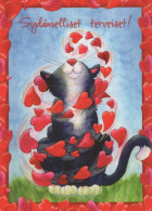 GATTO KITTY Animale Vintage Cartolina CPSM #PBQ913.IT - Chats