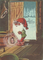 BABBO NATALE Buon Anno Natale Vintage Cartolina CPSM #PBL445.IT - Santa Claus