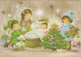 CRISTO SANTO Gesù Bambino Natale Vintage Cartolina CPSM #PBB983.IT - Jésus
