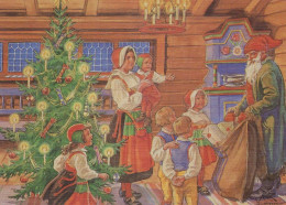 PAPÁ NOEL Feliz Año Navidad Vintage Tarjeta Postal CPSM #PAW620.ES - Santa Claus