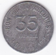 75. Paris. Jeton Transport En Commun Région Parisienne 35 Centimes 1921, En Aluminium - Monétaires / De Nécessité