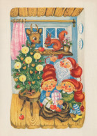 PAPÁ NOEL NIÑO NAVIDAD Fiesta Vintage Tarjeta Postal CPSM #PAK234.ES - Santa Claus