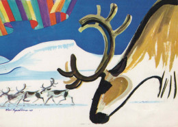 WEIHNACHTSMANN SANTA CLAUS Neujahr Weihnachten HIRSCH Vintage Ansichtskarte Postkarte CPSM #PBB202.DE - Santa Claus