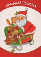 PÈRE NOËL Animaux NOËL Fêtes Voeux Vintage Carte Postale CPSM #PAK718.FR - Santa Claus