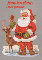 PÈRE NOËL Animaux NOËL Fêtes Voeux Vintage Carte Postale CPSM #PAK519.FR - Santa Claus