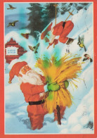 PÈRE NOËL NOËL Fêtes Voeux Vintage Carte Postale CPSM #PAK091.FR - Santa Claus
