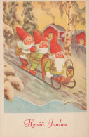 Feliz Año Navidad GNOMO Vintage Tarjeta Postal CPSMPF #PKD239.ES - Nieuwjaar