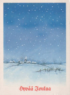Feliz Año Navidad IGLESIA Vintage Tarjeta Postal CPSM #PBO107.ES - Nieuwjaar