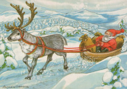 PAPÁ NOEL Feliz Año Navidad Vintage Tarjeta Postal CPSM #PBL571.ES - Santa Claus