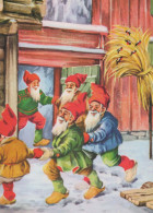 Feliz Año Navidad GNOMO Vintage Tarjeta Postal CPSM #PBL921.ES - Nieuwjaar