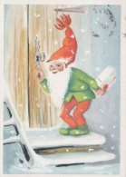 PAPÁ NOEL Feliz Año Navidad Vintage Tarjeta Postal CPSM #PBL442.ES - Kerstman