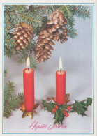 Feliz Año Navidad VELA Vintage Tarjeta Postal CPSM #PAZ545.ES - Nouvel An