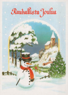 Feliz Año Navidad MUÑECO DE NIEVE Vintage Tarjeta Postal CPSM #PAZ670.ES - Nouvel An