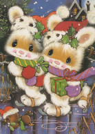 Happy New Year Christmas RABBIT Vintage Postcard CPSM #PAV274.GB - Nouvel An