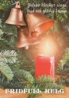 Happy New Year Christmas BELL CANDLE Vintage Postcard CPSM #PAV399.GB - Neujahr