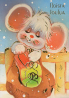 Happy New Year Christmas MOUSE Vintage Postcard CPSM #PAU945.GB - Neujahr