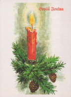 Happy New Year Christmas CANDLE Vintage Postcard CPSM #PAV580.GB - Nouvel An